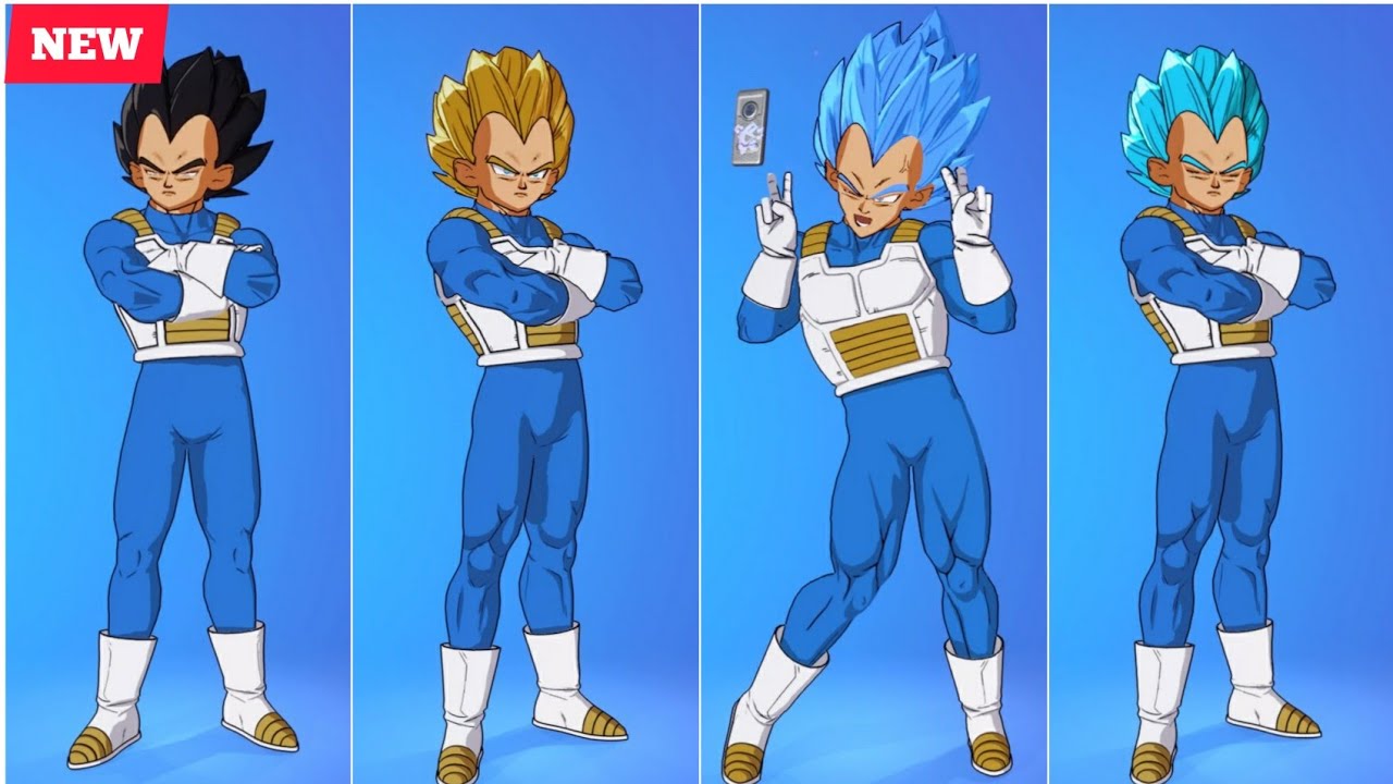 fortnite NEW Vegeta Skin Showcase with icon series Dances & Emotes