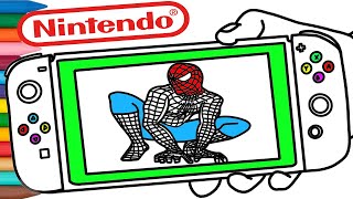 Spider-Man Game on Nintendo Switch | Coloring Page screenshot 1