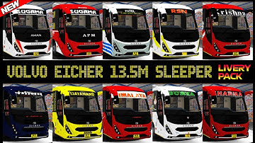 First ever Volvo Eicher 13.5m Sleeper for BUSSID. Liverypack. CRS Garage. Download now