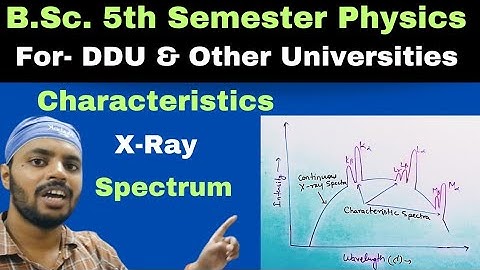 Characteristics X-Ray Spectrum|Spectroscopy|Unit 3|Lec 5|BSc|Physics|5th Sem|DDU|All Universities