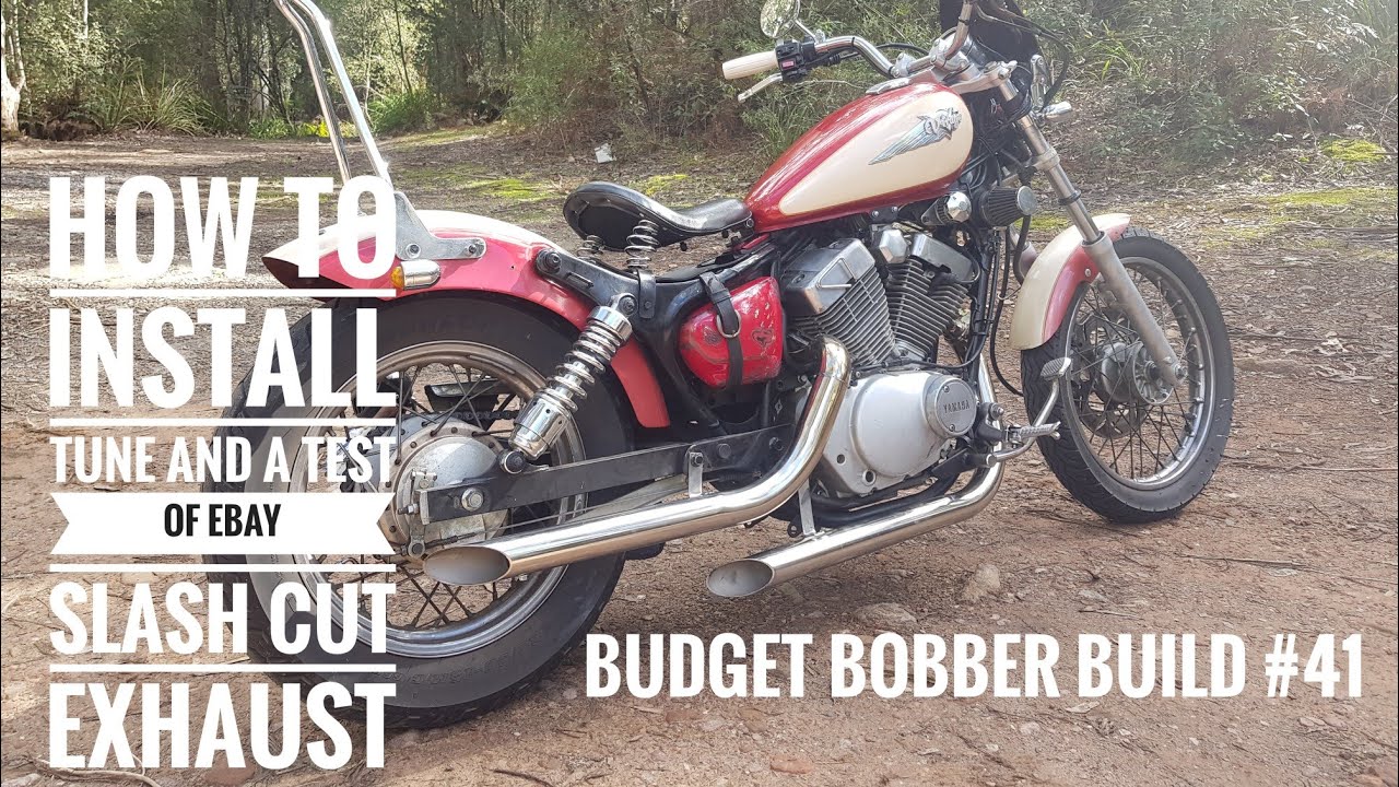 Бюджетный Bobber Build #41 | Как установить и настроить выхлопные трубы Slash Cut с eBay на Virag...