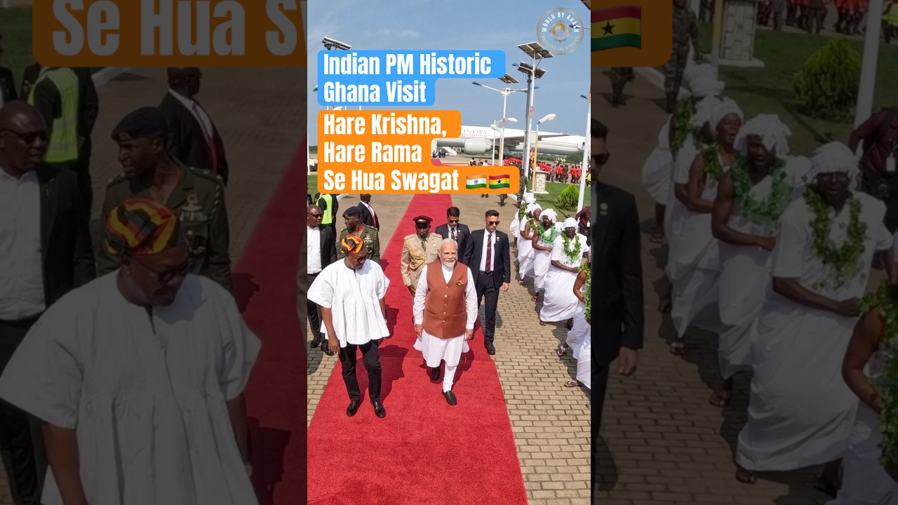 Modi Ji ka Historic Ghana Visit | Hare Krishna se hua swagat! 🇮🇳🇬🇭 