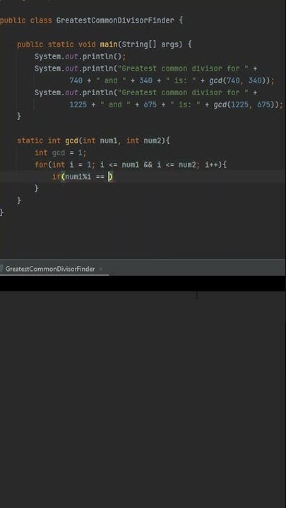 Greatest common divisor in Java #shorts - YouTube