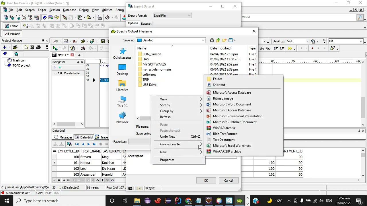 How To Export Data From Toad To An Excel Or Csv ( Toad For Beginners )