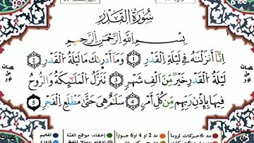 سورة القدر مكررة للحفظ برواية ورش للقارئ ياسين الجزائري