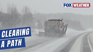 Snow Plows Hit The Road While Whiteout Conditions Hit The Northeast