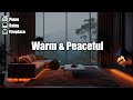 Rainy Night Ambience with Relaxing Piano Music and Fireplace Sounds for Deep Sleep