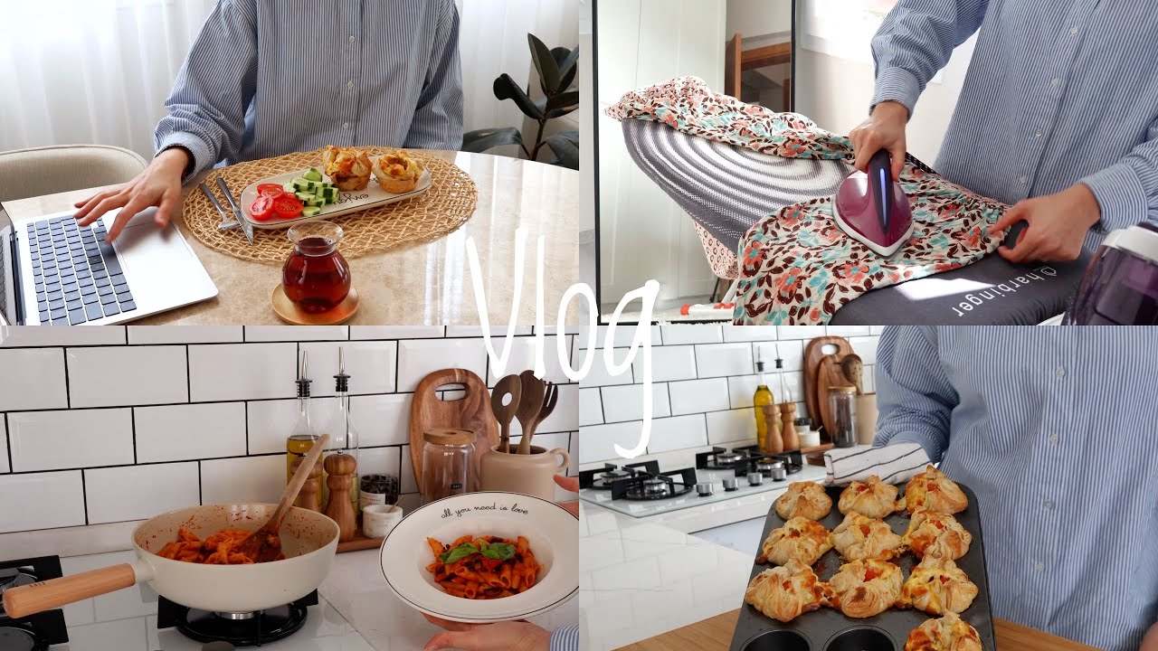 72| Ev Vlog 🏡, Patlıcanlı Makarna 🍝, Milföy Kiş 🥧