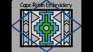 (3) Machine embroidery simulation on African designs