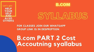 B.com part 2 cost accounting syllabus