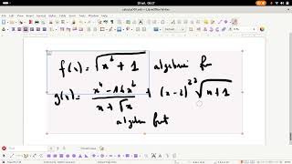 Calculus 101 (56) : algebraic functions