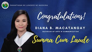 Ate Diana Macatangay's speech - Summa Cum Laude (Bachelor of Arts  Communication in PlMar) Guide