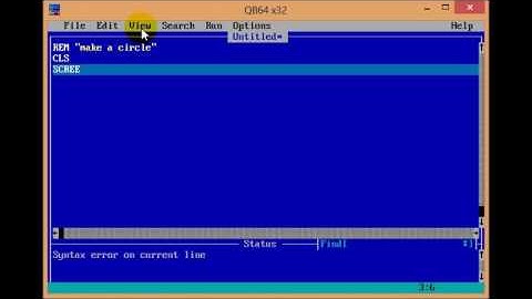 How To Make A Circle In QBASIC Screen By Hamad Baig