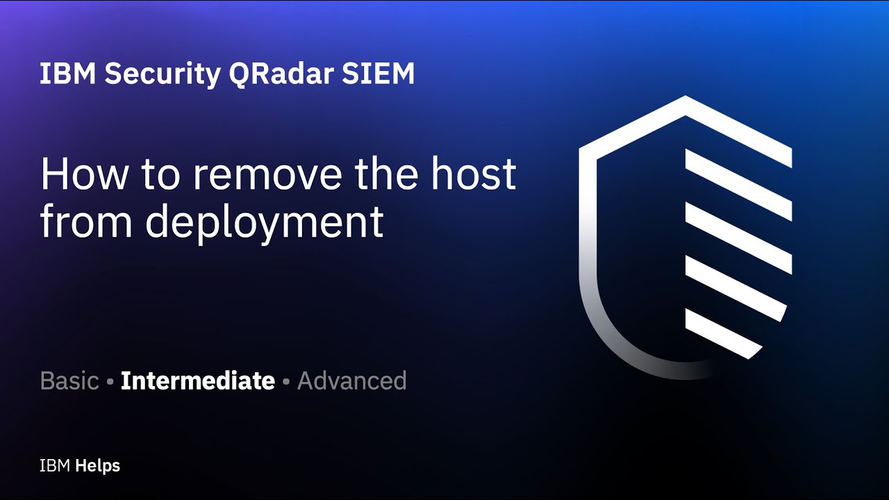 QRadar: How to remove the host from deployment - YouTube