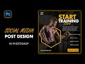 Social Media Post Design || Gym Flyer Design || Photoshop Tutorial