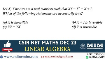 Csir Net Math Dec 23: Linear Algebra Solutions using Short Tricks