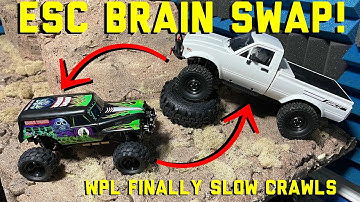 SCX24 and WPL-C24 ESC Swap! //WPL-C24 can finally slow crawl//