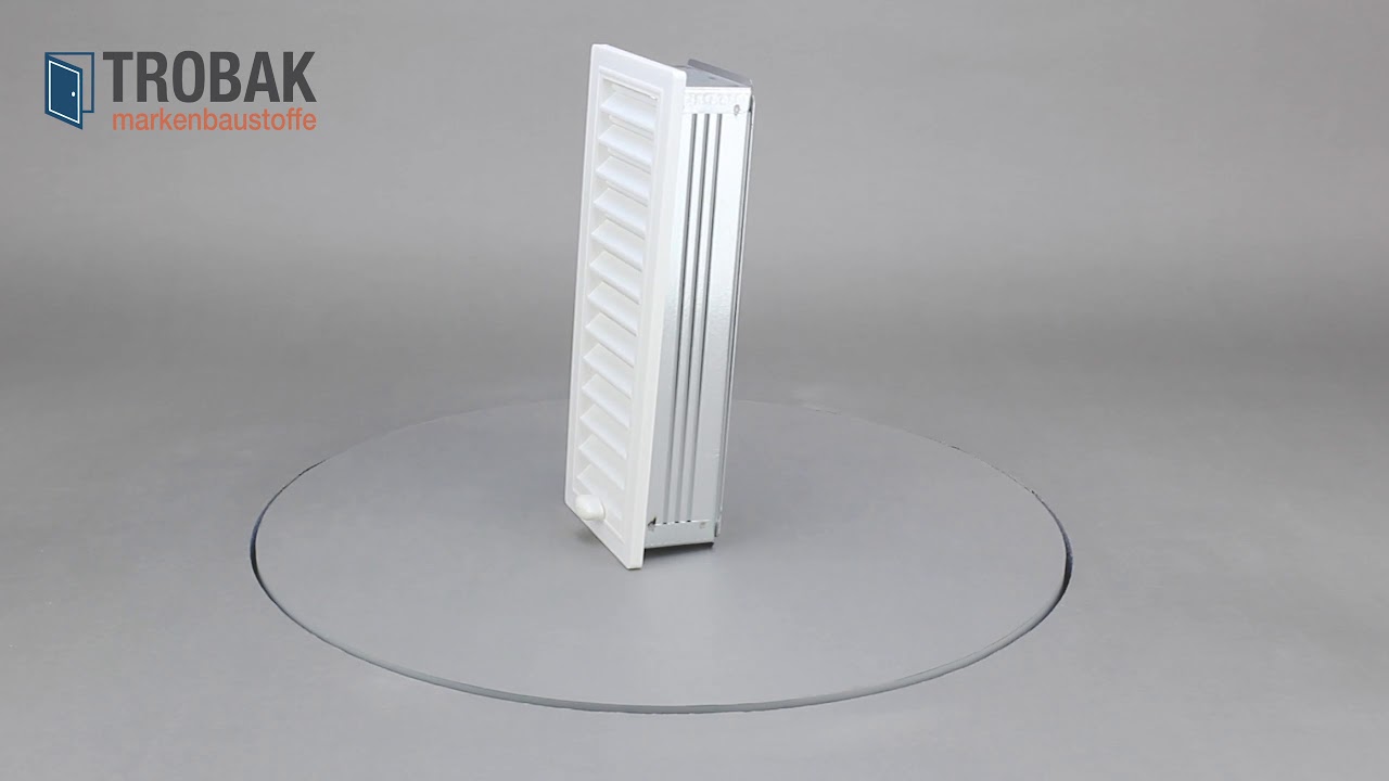 Lüftungsgitter Weiß Mit Einbaurahmen – EB-Maß 90 X 280 Mm – Für Wandmontage, Verzinkt