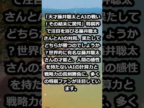 「天才藤井聡太とAIの戦い！その結末に驚愕」将棋界で注目を浴びる藤井聡… #shorts 652