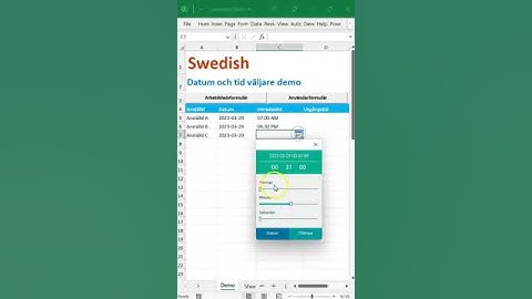 Svenska - Excel datumplockare Demo #shorts