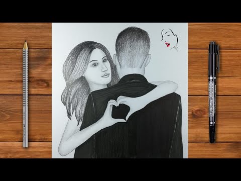 Pencil drawing of Romantic couple step by step | How to draw Couple drawing  - YouTube