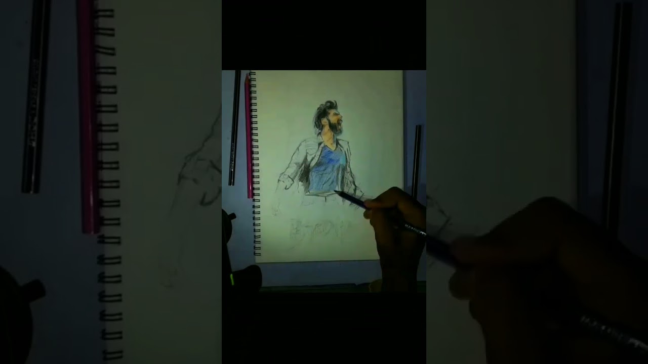Bhediya (varun Dhawan) drawing with  Doms colour pencil 