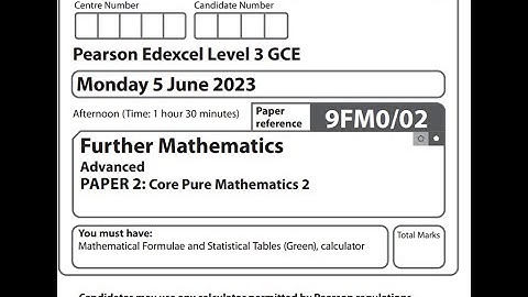 Pearson Edexcel Core Pure 2 2023 A level further maths