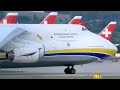 Antonov An-124-100M-150 [UR-82009] arrival and departure at Zurich Airport | 4K