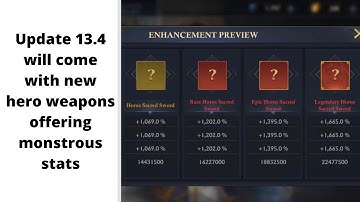 Update 13.4 will come with new hero weapons offering monstrous stats | KING OF AVALON