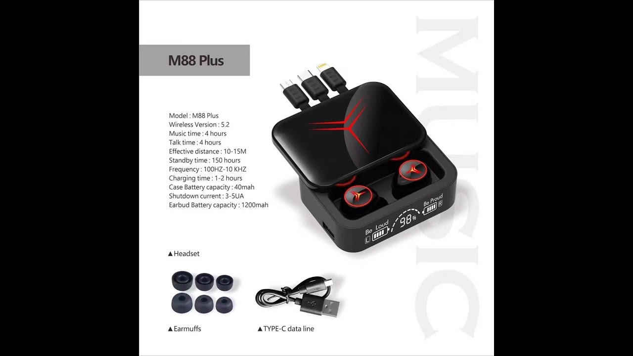 M88 Plus Earbuds