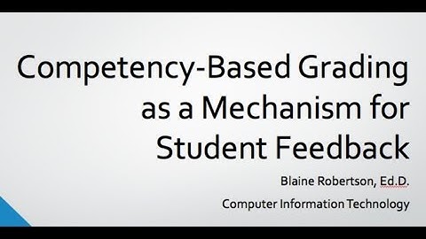Competency-based Grading Demonstrated