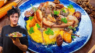 Tendrons de veau, sauce aux chanterelles, purée d'automne - Chez Jigmé