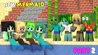 Monster School || CUTE ZOMBIE MERMAID +NEW MERMAID (LOVE STORY) *PART 2* || Minecraft Animation