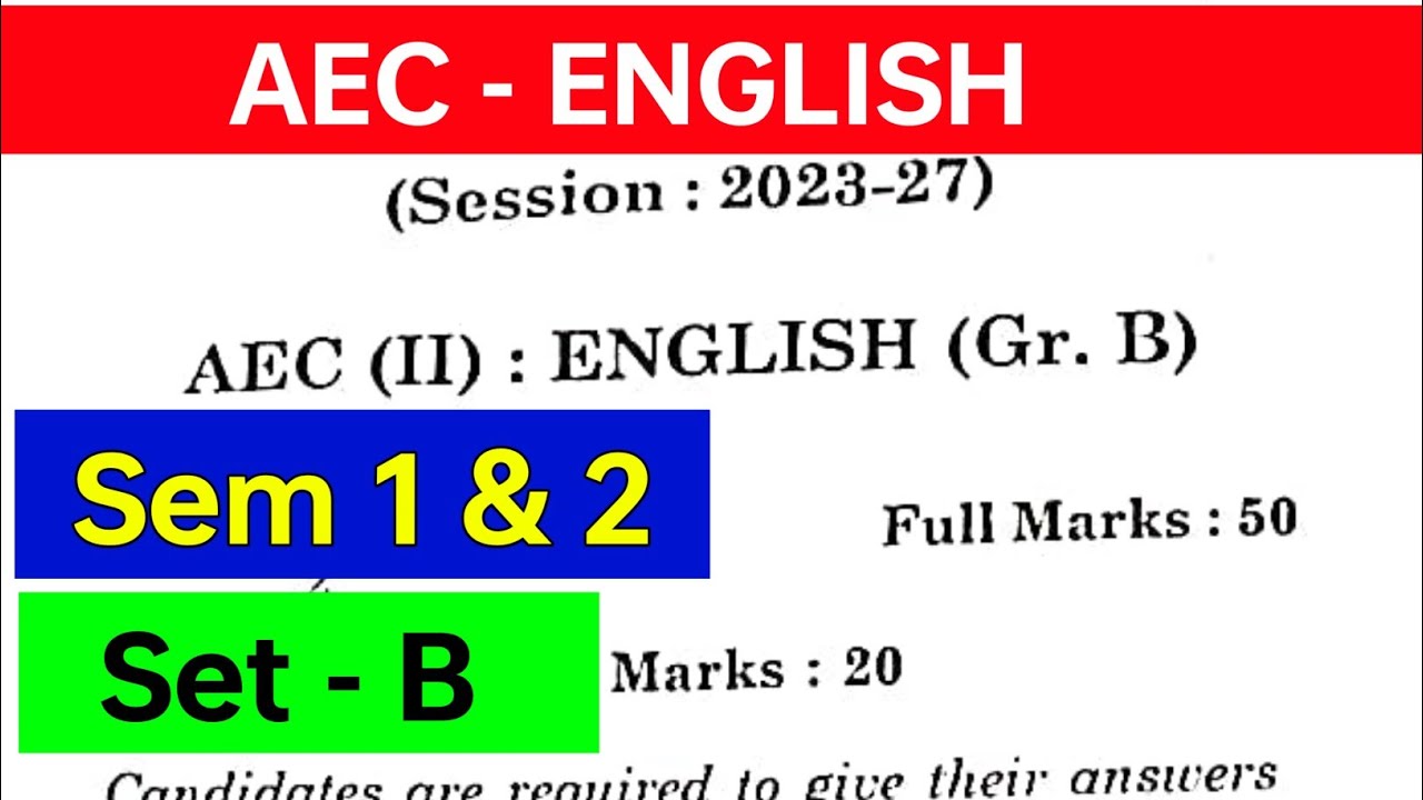 #semester 2 AEC English #aec English 2nd semester skmu #1st semester ...