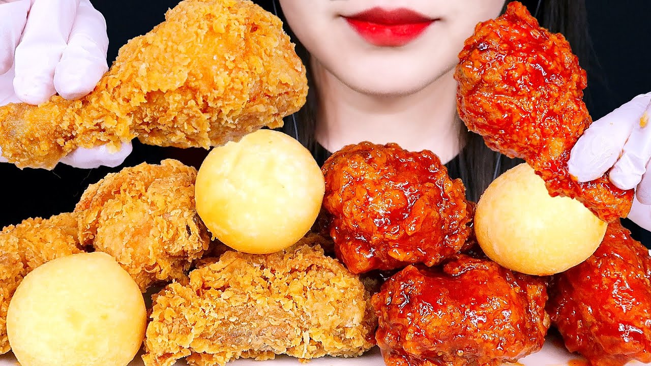 Asmr Fried Chicken Bbq 황금올리브치킨 먹방 咀嚼音 サクサクチキン 音フェチ Crunchy Eating Sounds Mukbang Real Sound 리얼사운드 Youtube