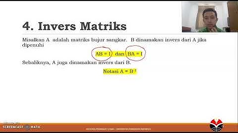 Aljabar Linier | Matriks dan Operasi | Invers Matriks