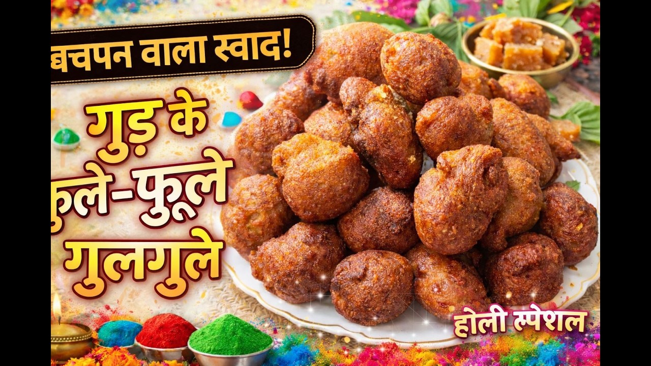 🌟 बचपन वाला स्वाद! गुड़ के सॉफ्ट गुलगुले 🤤 | होली स्पेशल मिठाई 💛 #RadhaRaniHomeKitchen