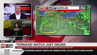 TORNADO WATCH: Multiple counties in Northeast Ohio under tornado watch through this evening