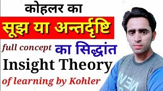 Kohler insight theory of learning। कोहलर का सूझ या अन्तर्दृष्टि का सिद्धांत। Gestalt insight theory