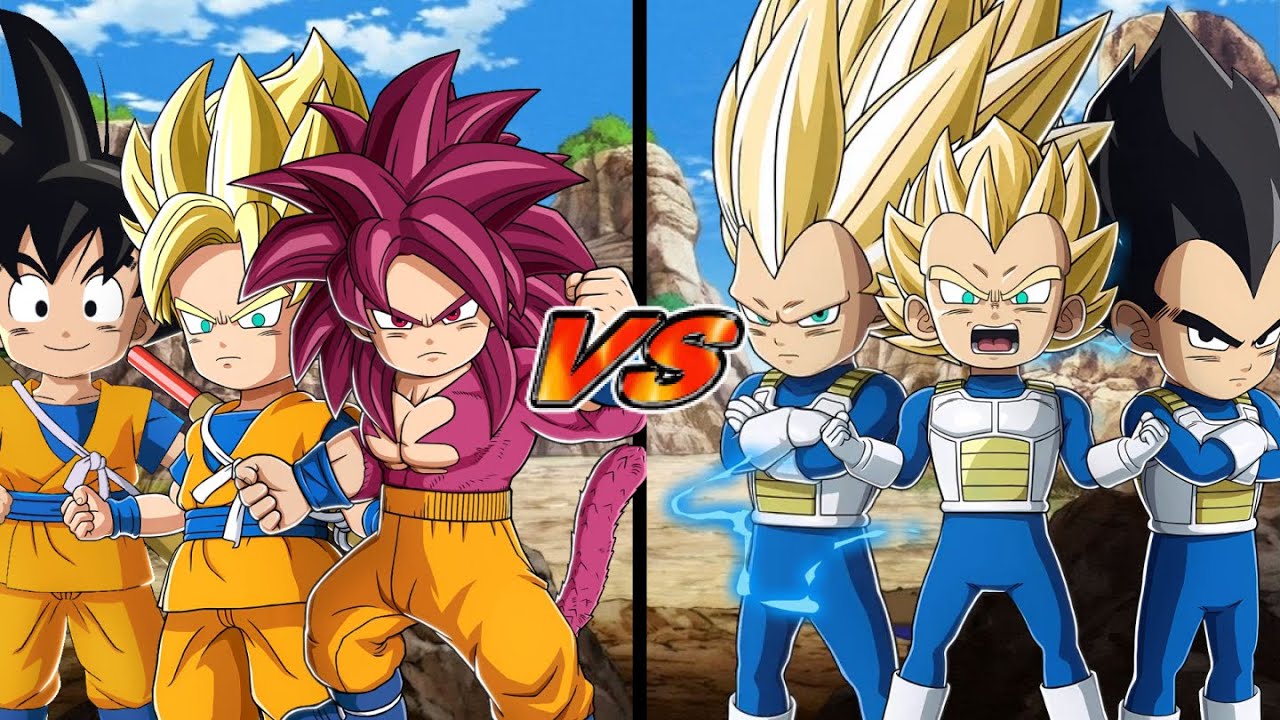 Goku Mini Forms VS Vegeta Mini Forms - Dragon Ball Sparking! Zero