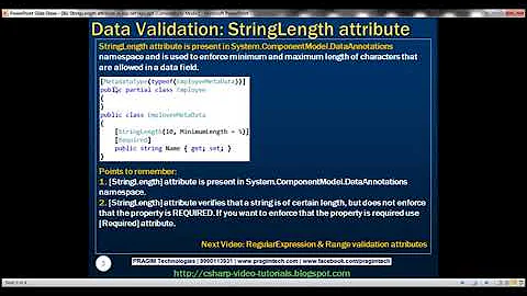 Part 80   StringLength attribute in asp net mvc