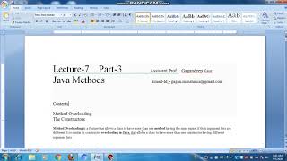 Lecture 7 part 3 Method overloading  by gagandeep kaur
