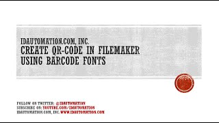 Create a #QRCode in FileMaker (12 and up) using Barcode Fonts and the Font Encoder (Object)