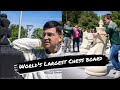 Worlds largest chess board  magnus vs vishy vs anish  norway chess