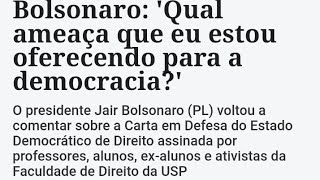 QUAL A AMEAÇA QUE EU ESTOU OFERECENDO PARA A DEMOCRACIA? NAO DEVE SER UMA PERGUNTA RETÓRICA.