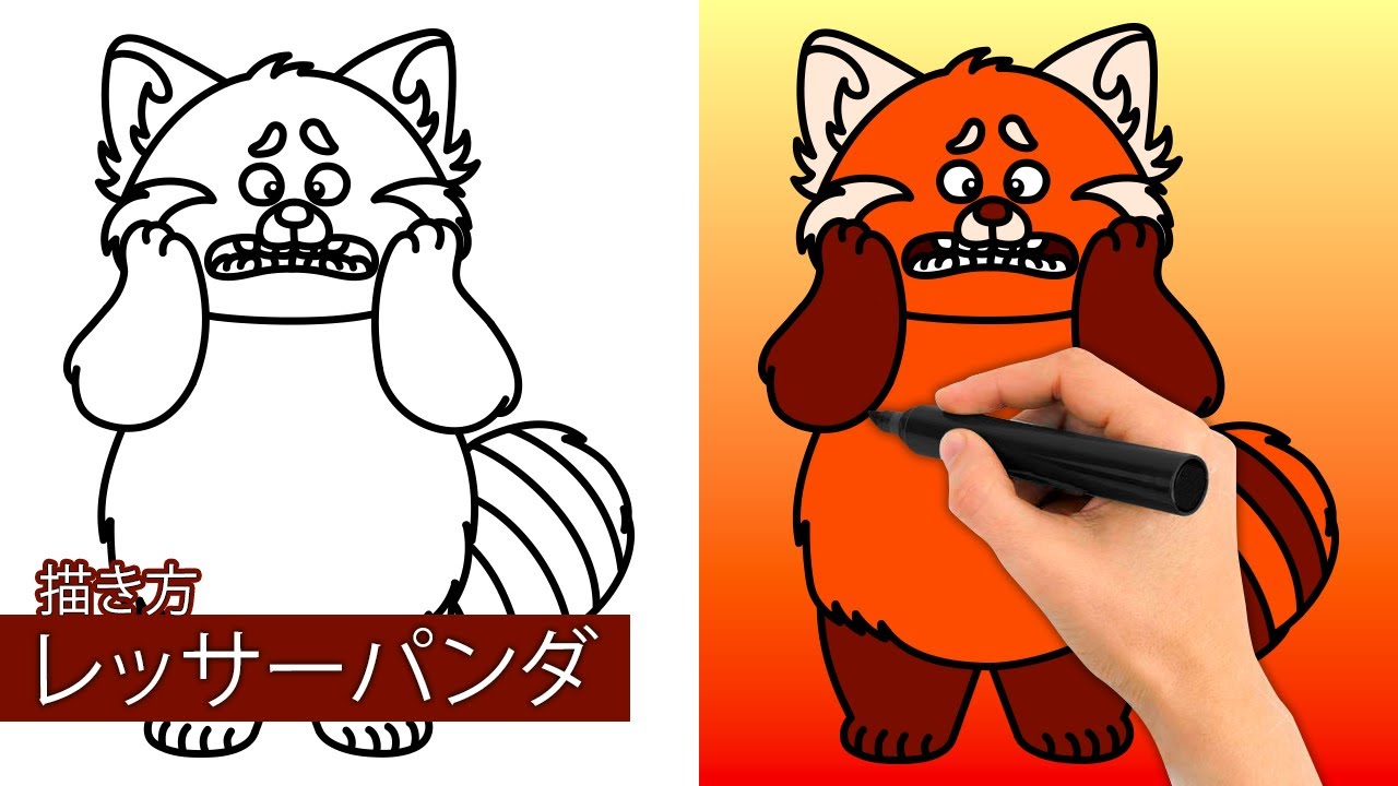 レッサーパンダの描き方|簡単な描画チュートリアル - YouTube