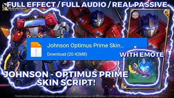 Johnson Optimus Prime Skin Script With Emote + Backup File (No Password!!!)