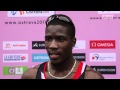 James alaka gbr 100m men  flash interview ech u23 ostrava 2011
