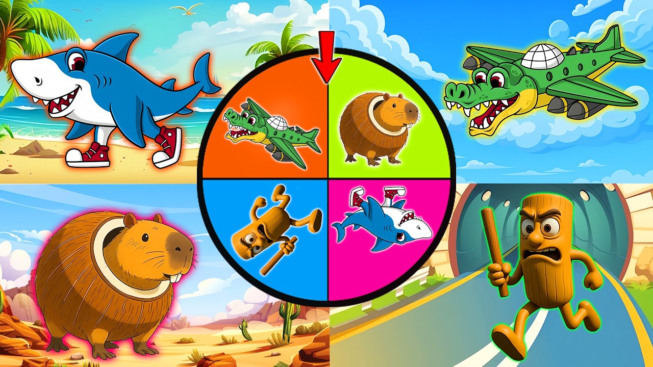 Tung Tung Sahur & Tralale Tralala Spin Wheel Ocean Challenge | Viral Edit