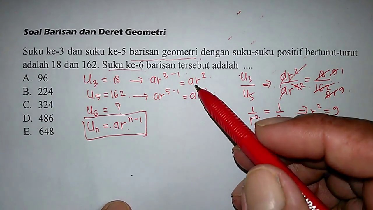 Tutorial Barisan Dan Deret Geometri Mencari Suku Ke N Matematika